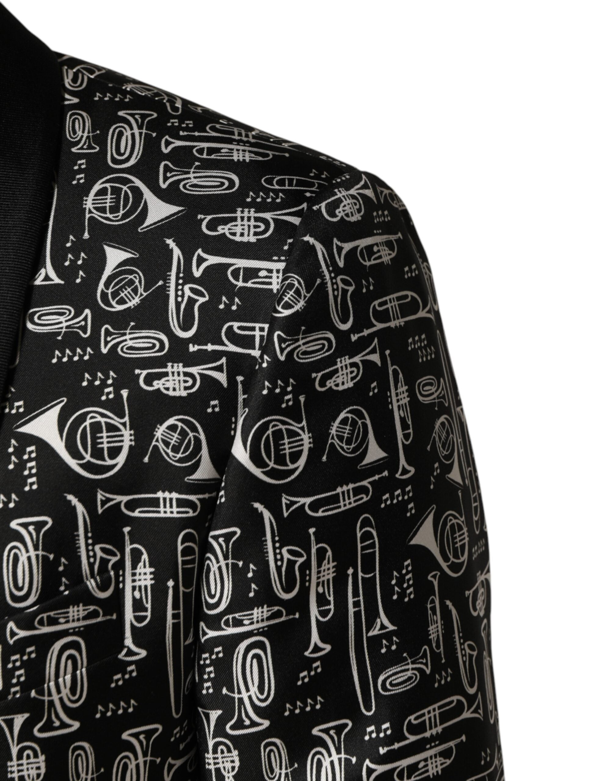 Dolce & Gabbana Black Jazz Club Silk Single-Breasted Blazer