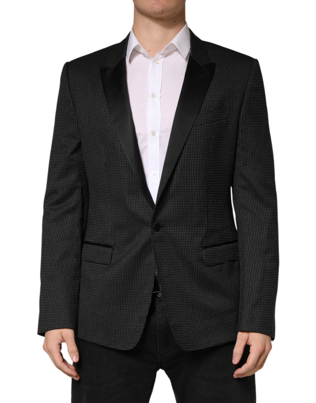 Dolce & Gabbana Schwarzer Fantasy Einreiher-Sakko-Blazer