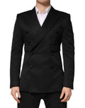 Dolce & Gabbana Black Cotton Double-Breasted 2-Button Blazer