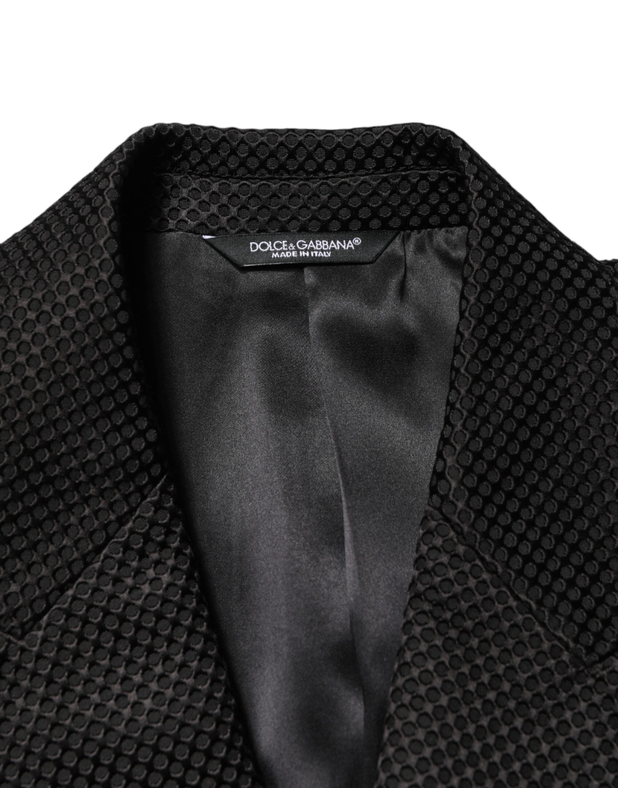 Dolce & Gabbana Black Cotton Double-Breasted 2-Button Blazer