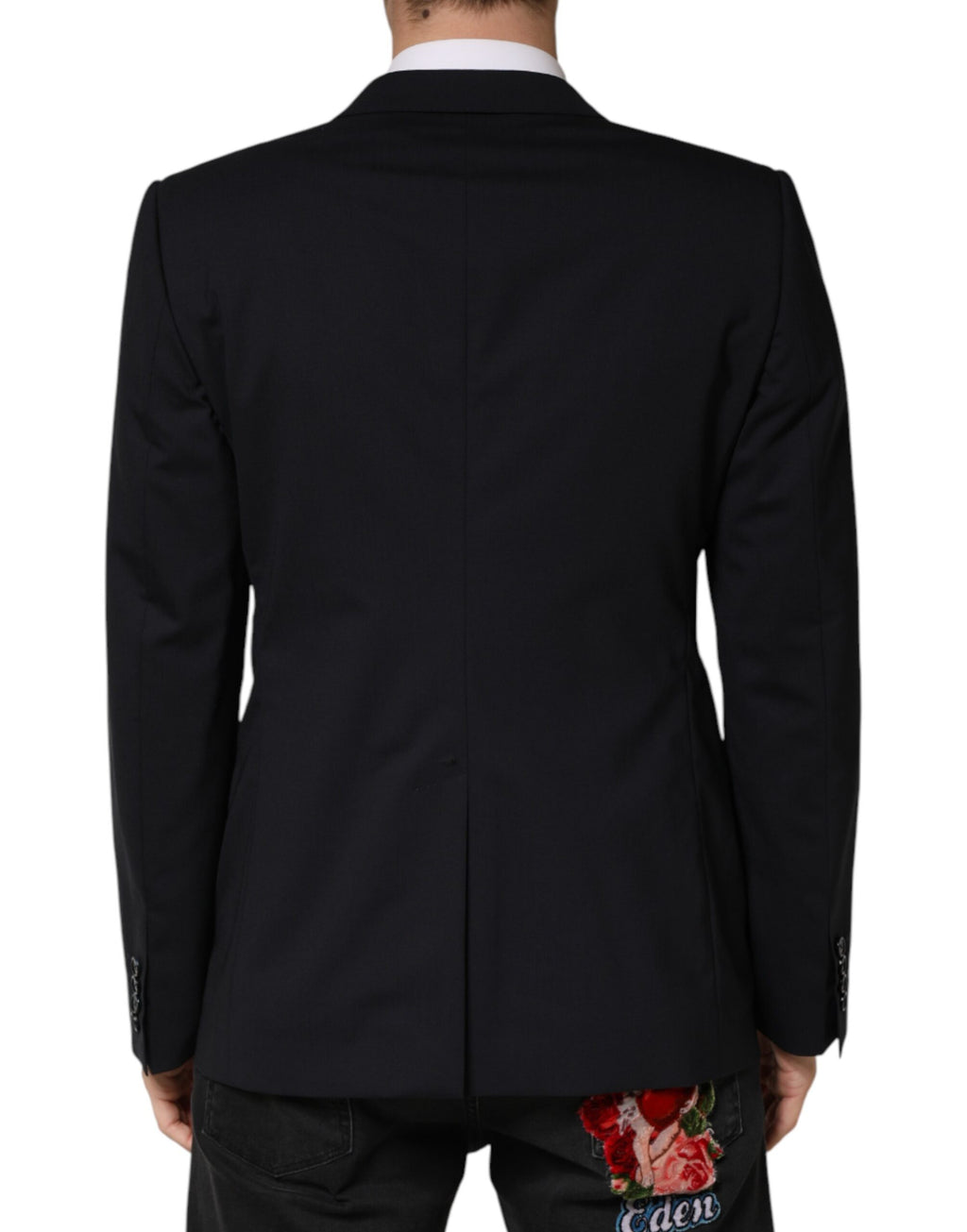 Dolce & Gabbana Schwarzer Woll-Sakko mit 2 Knöpfen