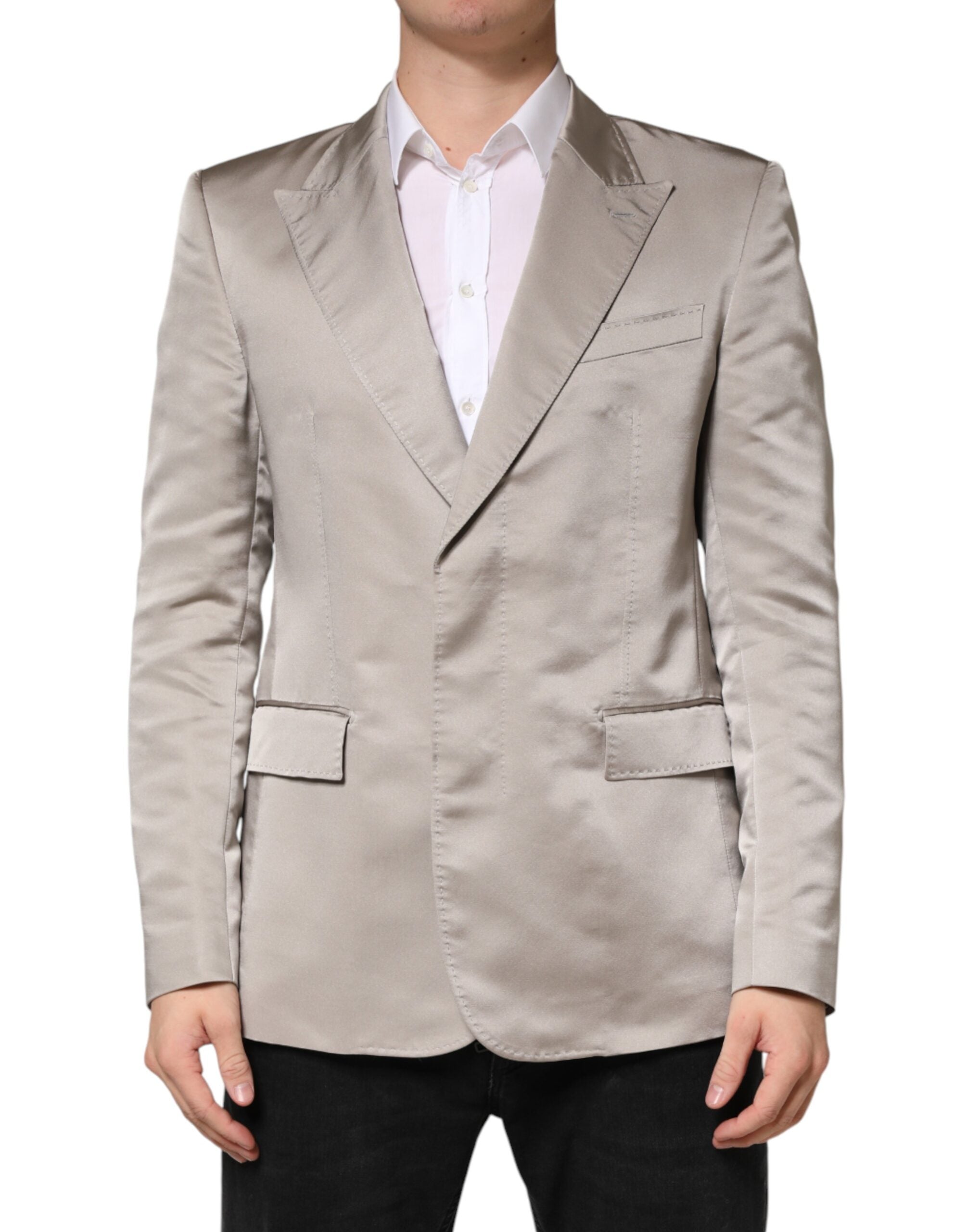Dolce & Gabbana Men's Beige Silk Blazer