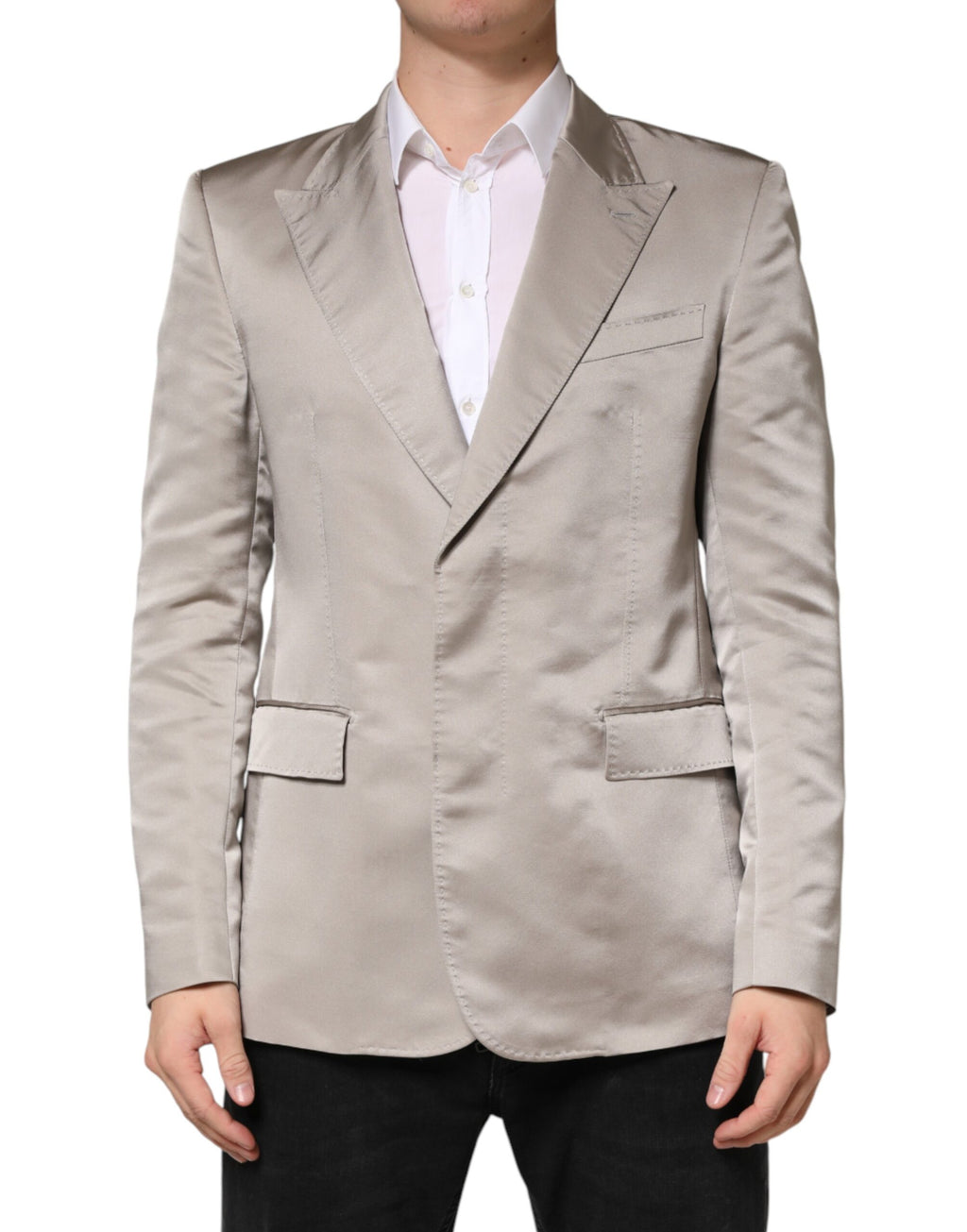 Dolce & Gabbana Men's Beige Silk Blazer