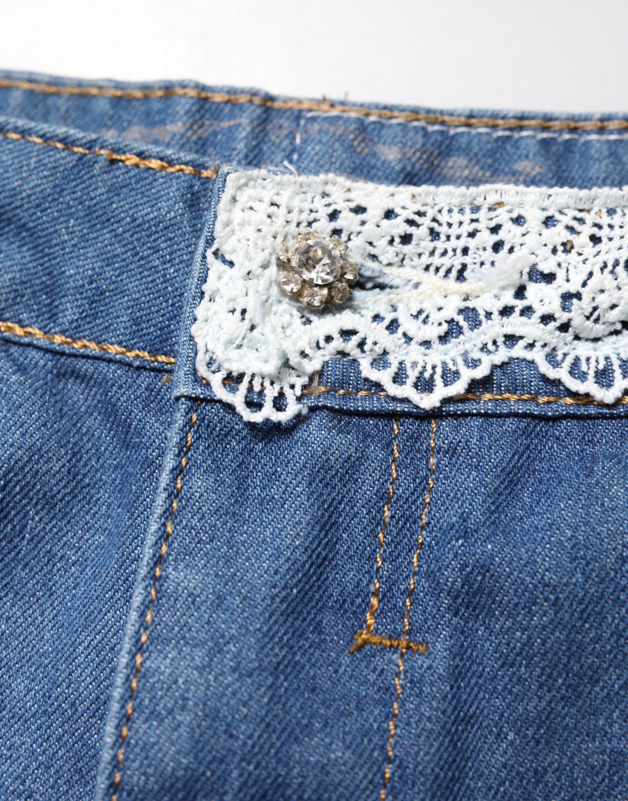 Gio Cellini Blaue Baumwoll-Shorts mit niedrigem Bund im Casual-Look
