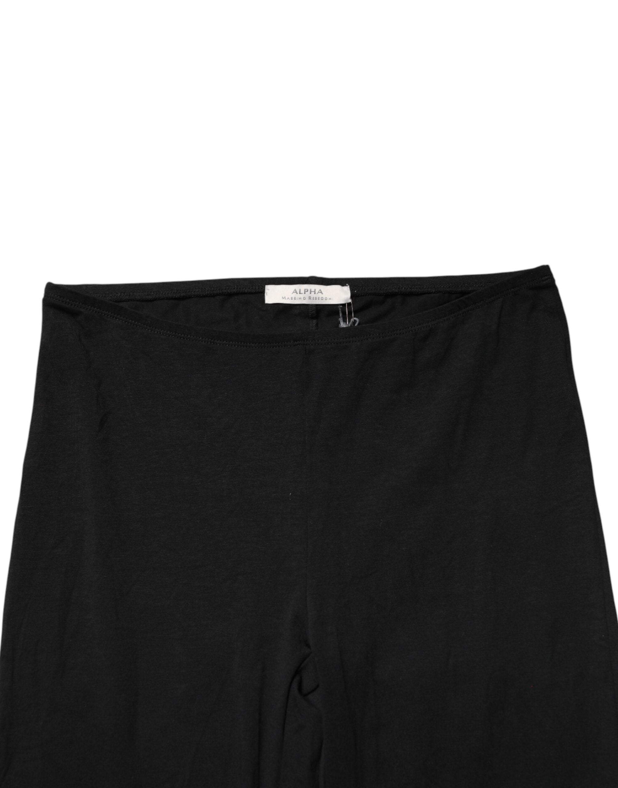 Alpha Massimo Rebecchi Schwarze Skinny Mid-Waist Leggings Hose Cropped