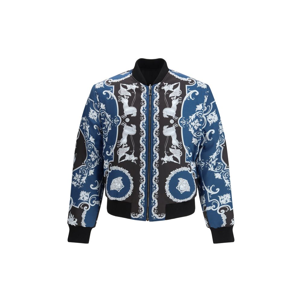Versace Schwarzer Polyamid-Bomber