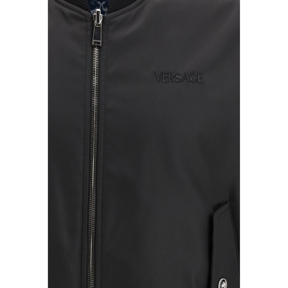 Versace Schwarzer Polyamid-Bomber