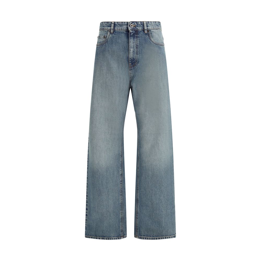 Miu Miu Blue Straight-Leg Cotton Jeans