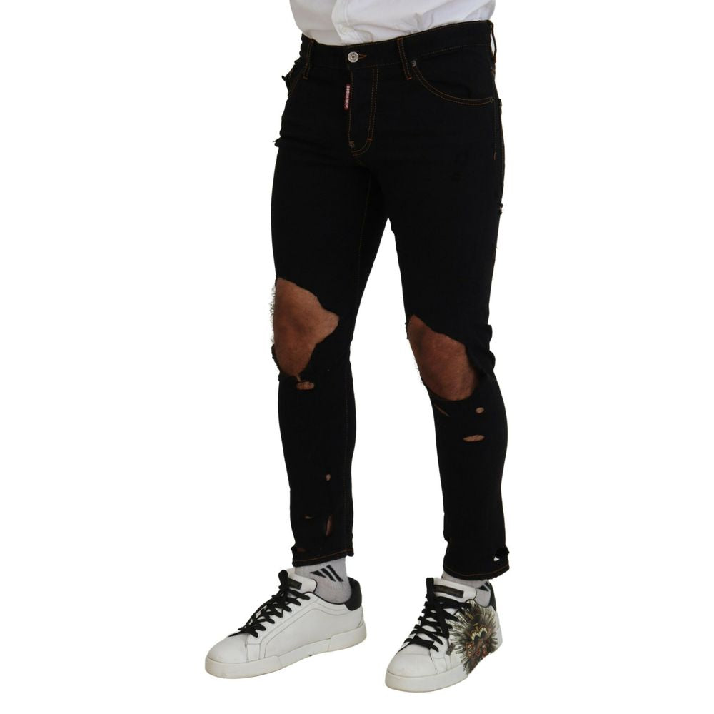 Dsquared² Black Cotton Skinny Jeans