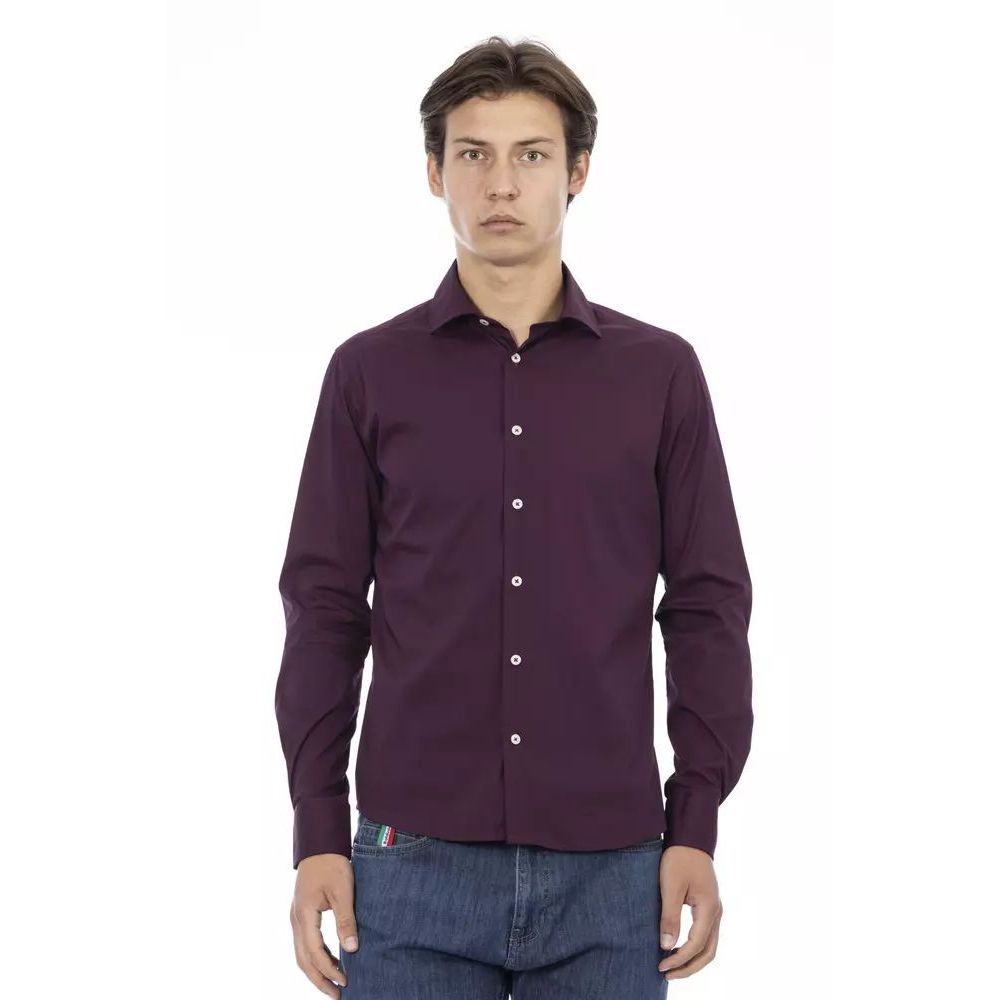 Baldinini Trend Bordeaux Baumwollhemd
