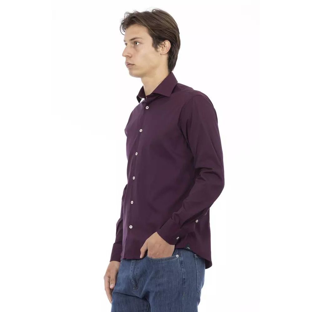 Baldinini Trend Bordeaux Baumwollhemd