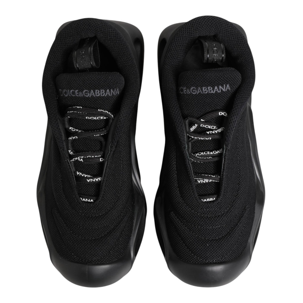 Dolce & Gabbana Schwarze Slip-On Low-Top Wave Sneaker Schuhe