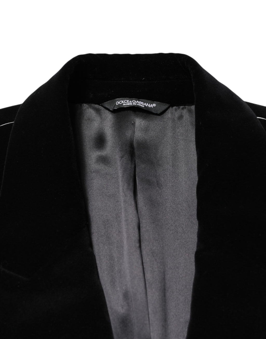 Dolce & Gabbana Schwarzer Baumwoll-Samt-Trenchcoat