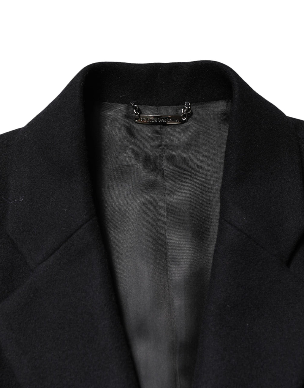Dolce & Gabbana Schwarzer Wollmantel mit Einreiher-Schnitt
