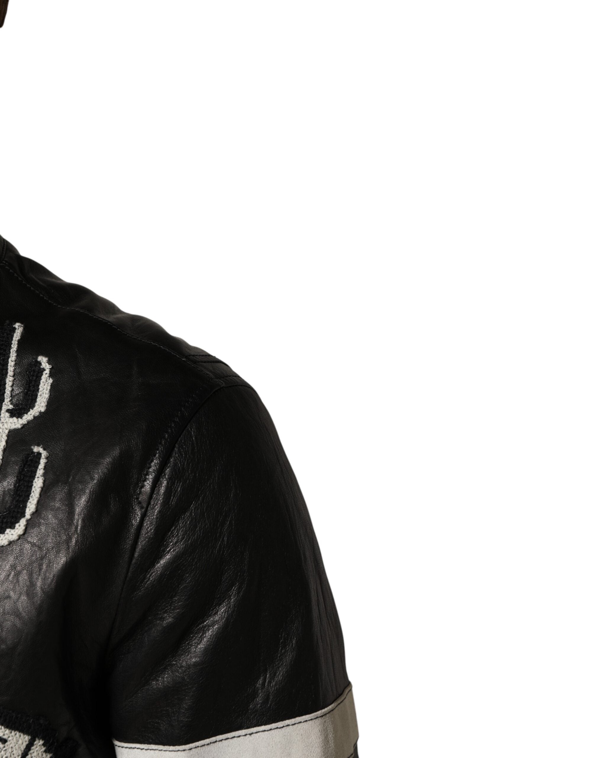 Dolce & Gabbana Black Guns n' Roses Full-Zip Men's Biker Jacket