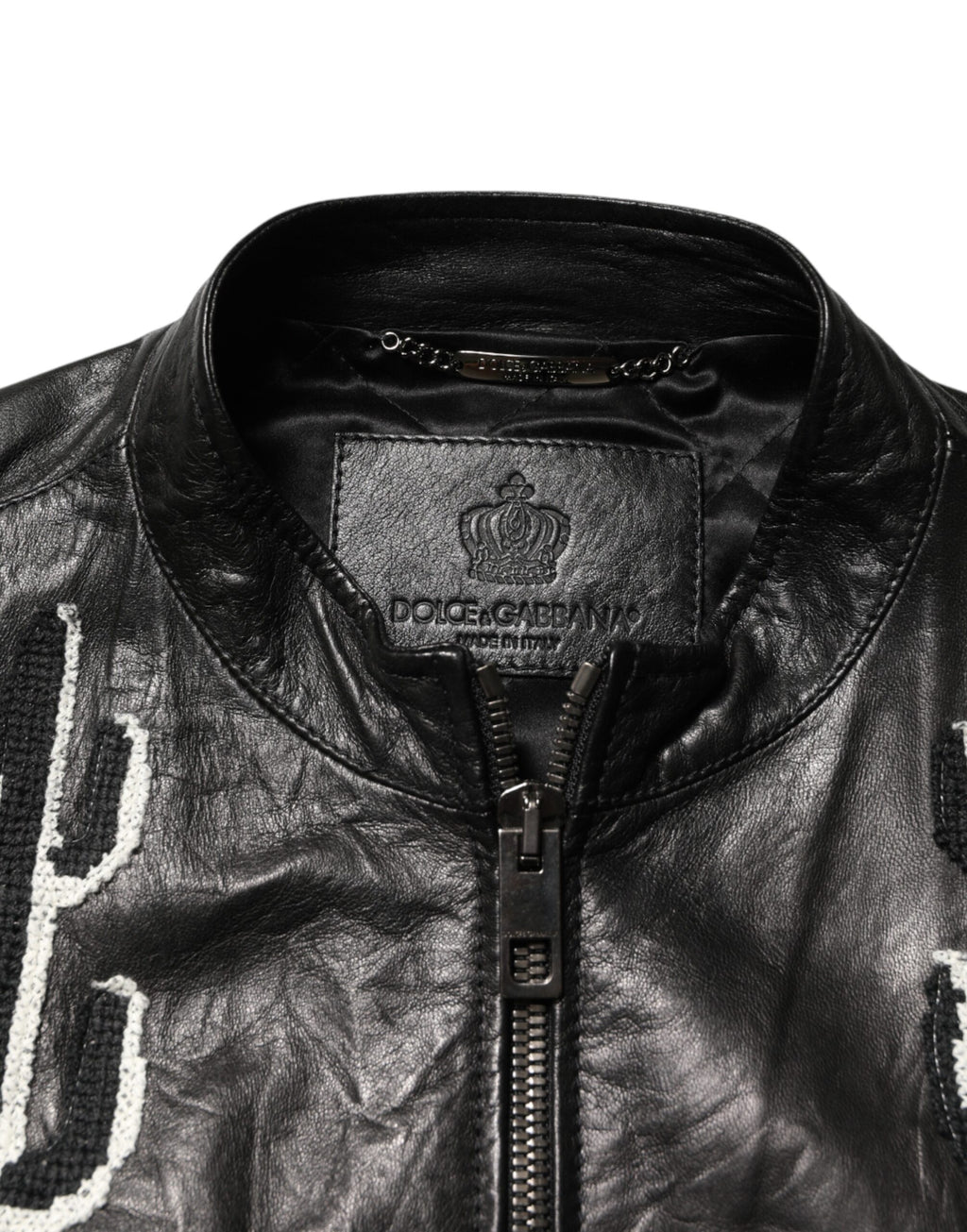 Dolce & Gabbana Black Guns n' Roses Full-Zip Men's Biker Jacket
