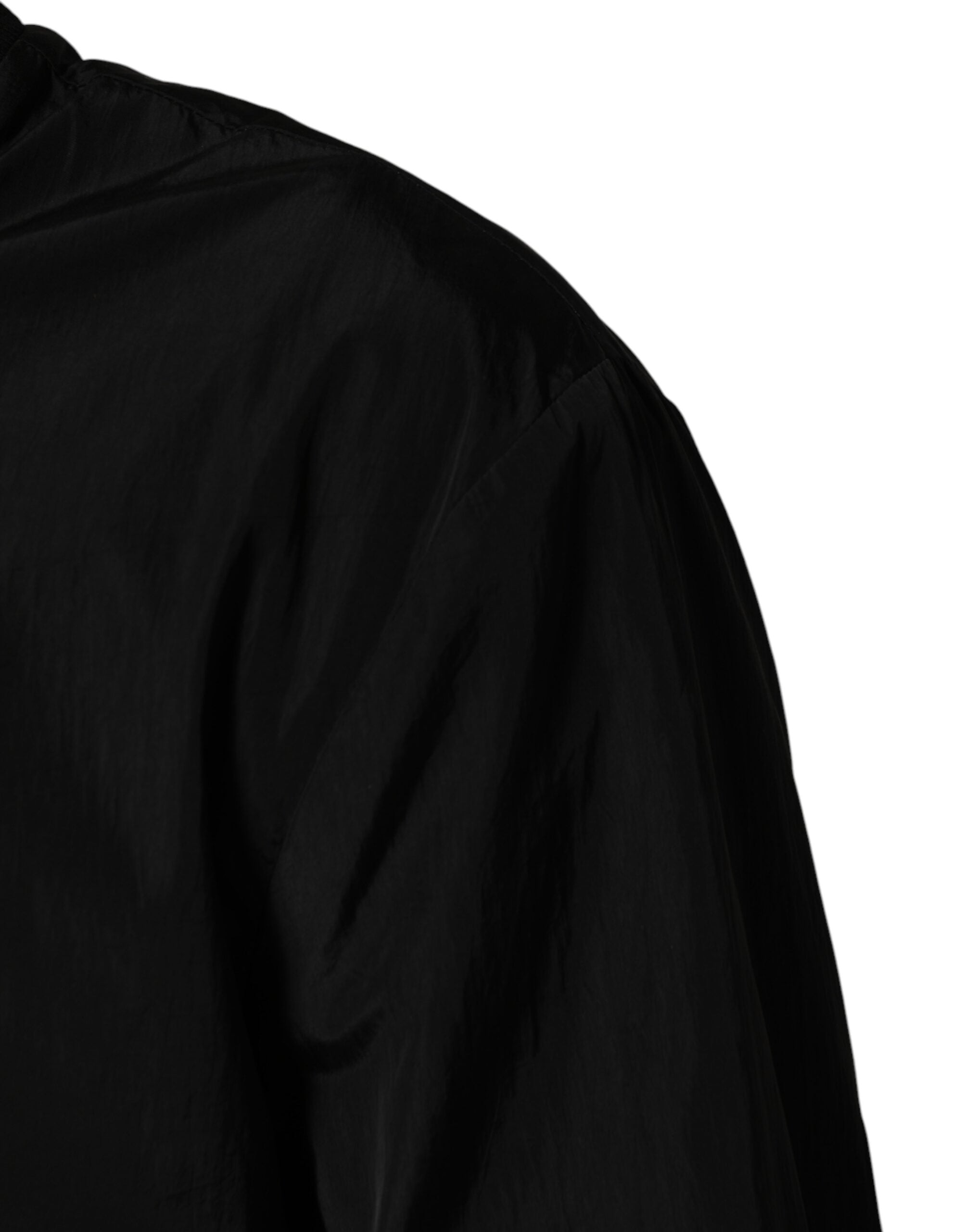 Dolce & Gabbana Schwarze Bomberjacke für Herren mit Pin-Up-Motiv und Knopfleiste