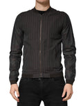 Dolce & Gabbana Black Cotton Bomber Jacket with Full Zip