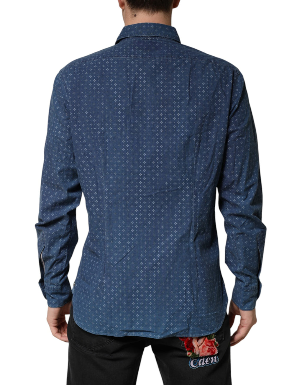 Orian 1968 Men's Shirt with Blue Buttons and Long Sleeves