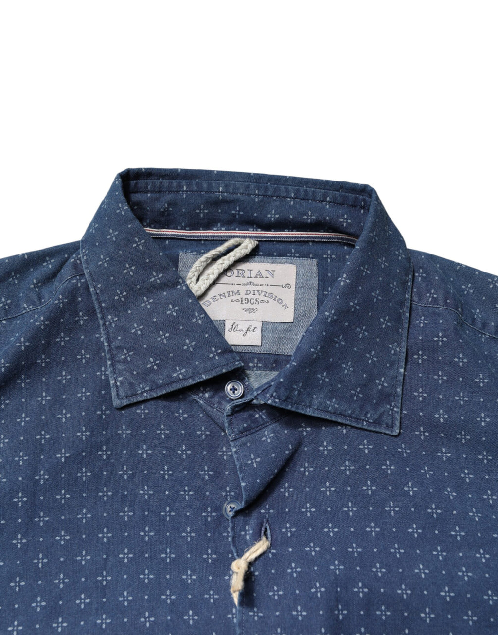 Orian 1968 Men's Shirt with Blue Buttons and Long Sleeves