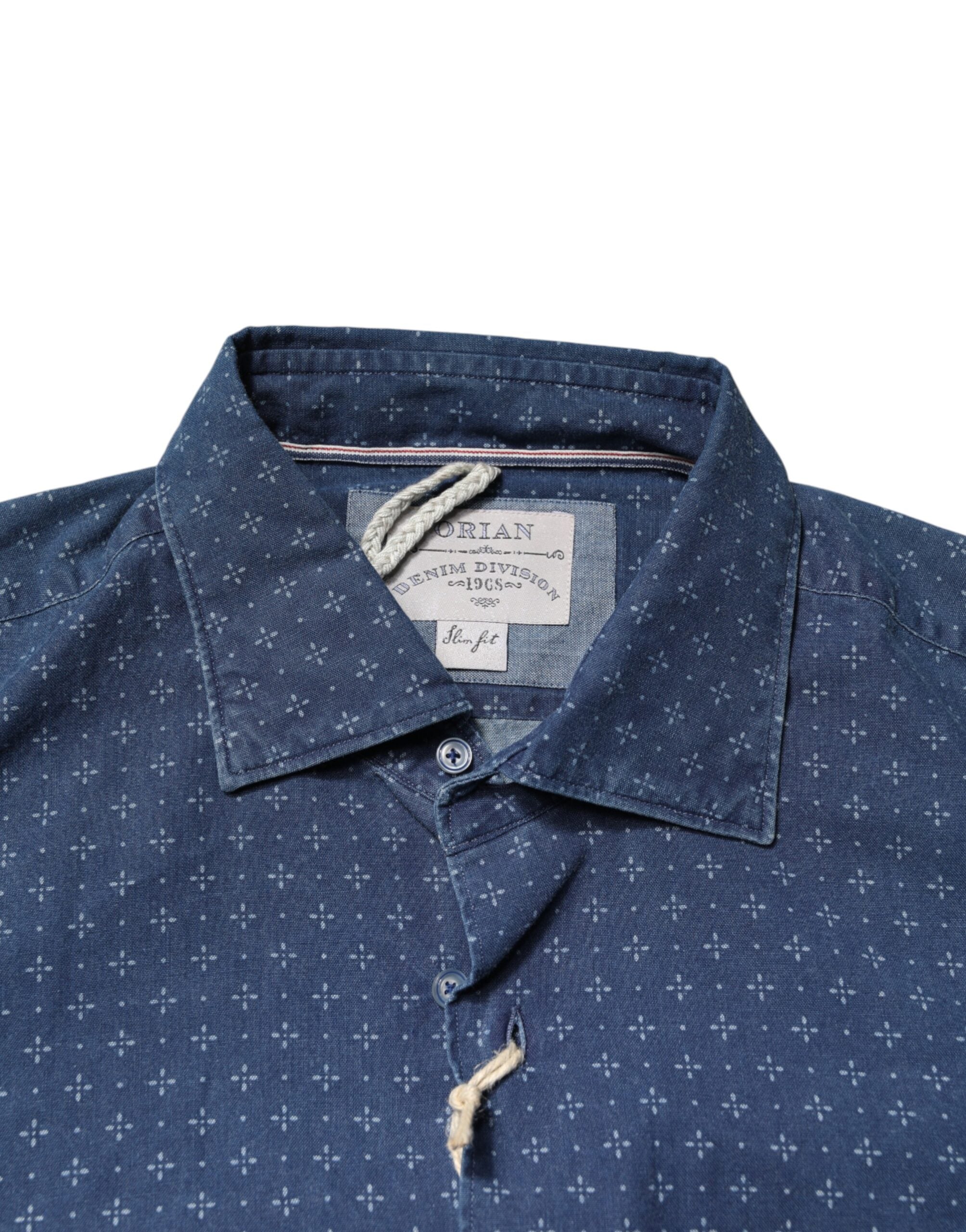 Orian 1968 Men's Shirt with Blue Buttons and Long Sleeves