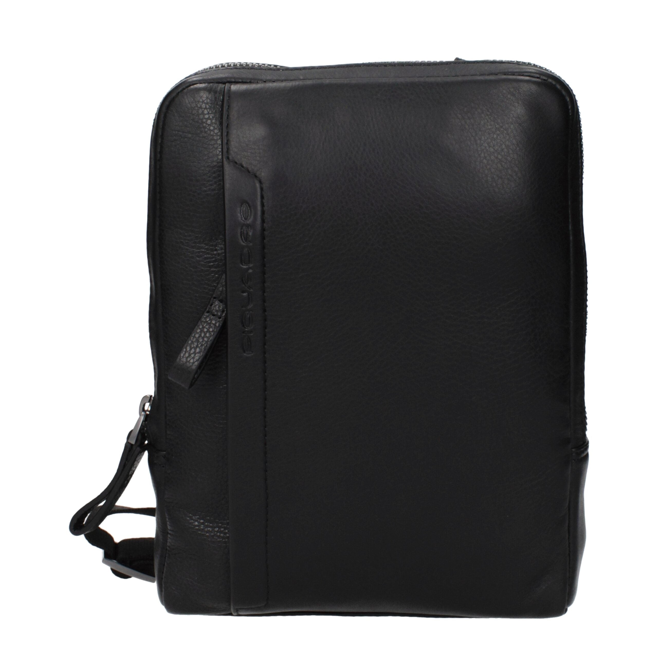 Piquadro Schwarze Leder Umhängetasche