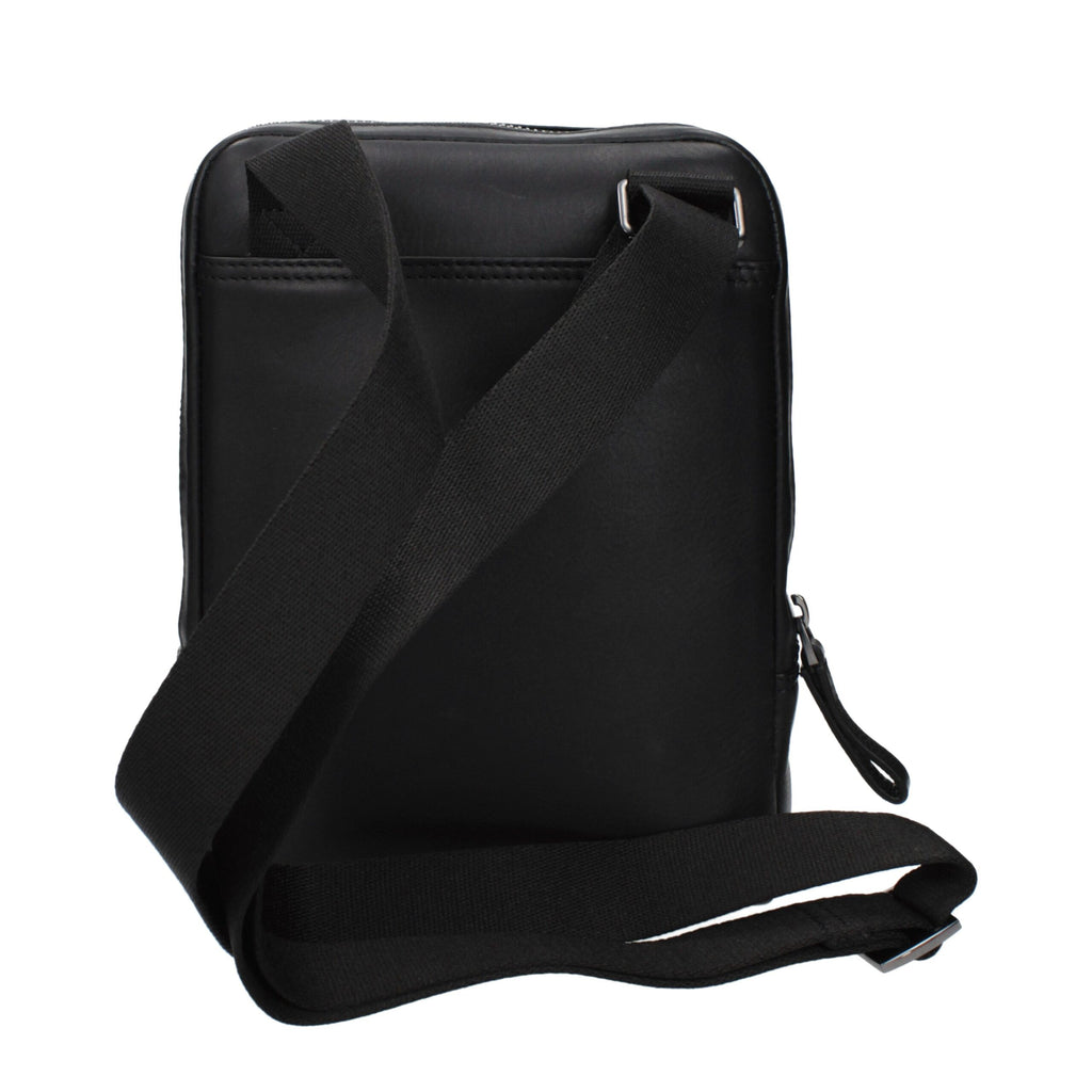 Piquadro Schwarze Leder Umhängetasche