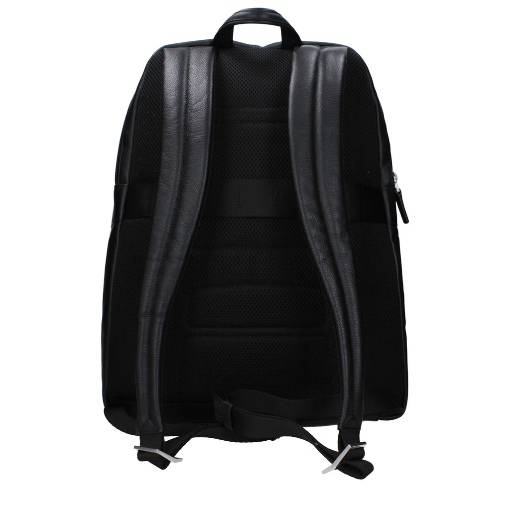 Piquadro Schwarzer Lederrucksack