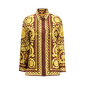 Versace Hemd mit Bordeaux-Seidenmuster