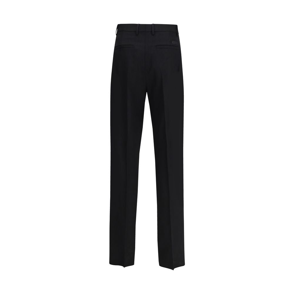 Versace Schwarze Woll-Anzughose aus Fleece