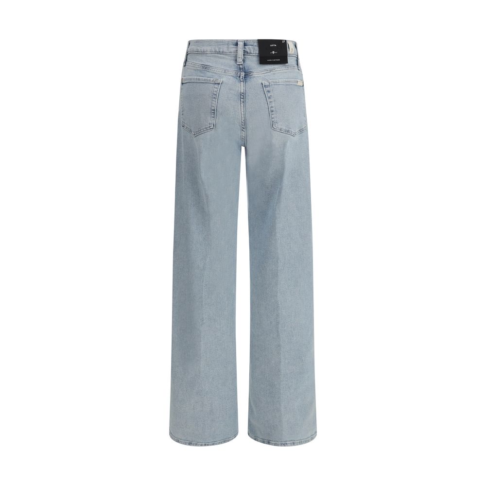 7FOR Blue Cotton Jeans in Relaxed Fit