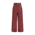 Fendi Silk Trousers in Burgundy