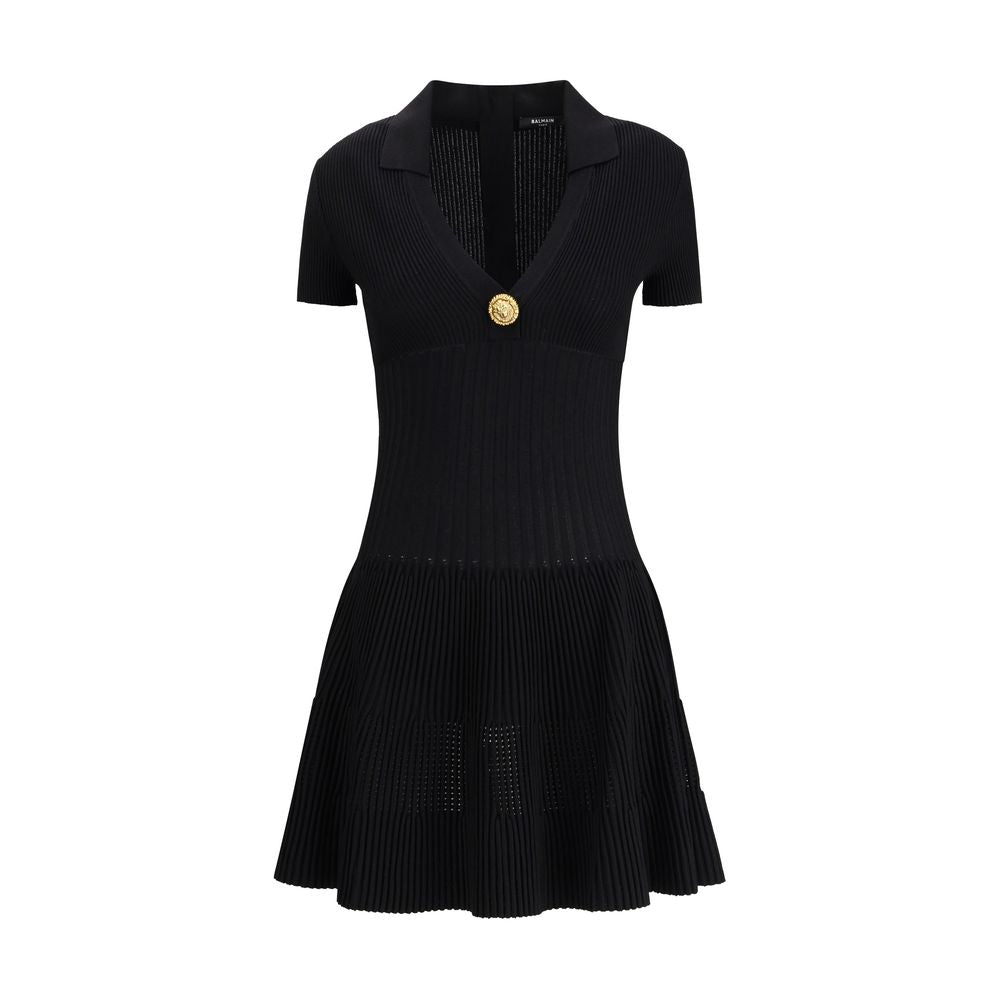 Balmain Schwarzes legeres Kleid aus Viskose