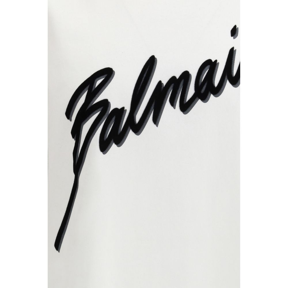 Balmain Weißes Baumwoll-T-Shirt