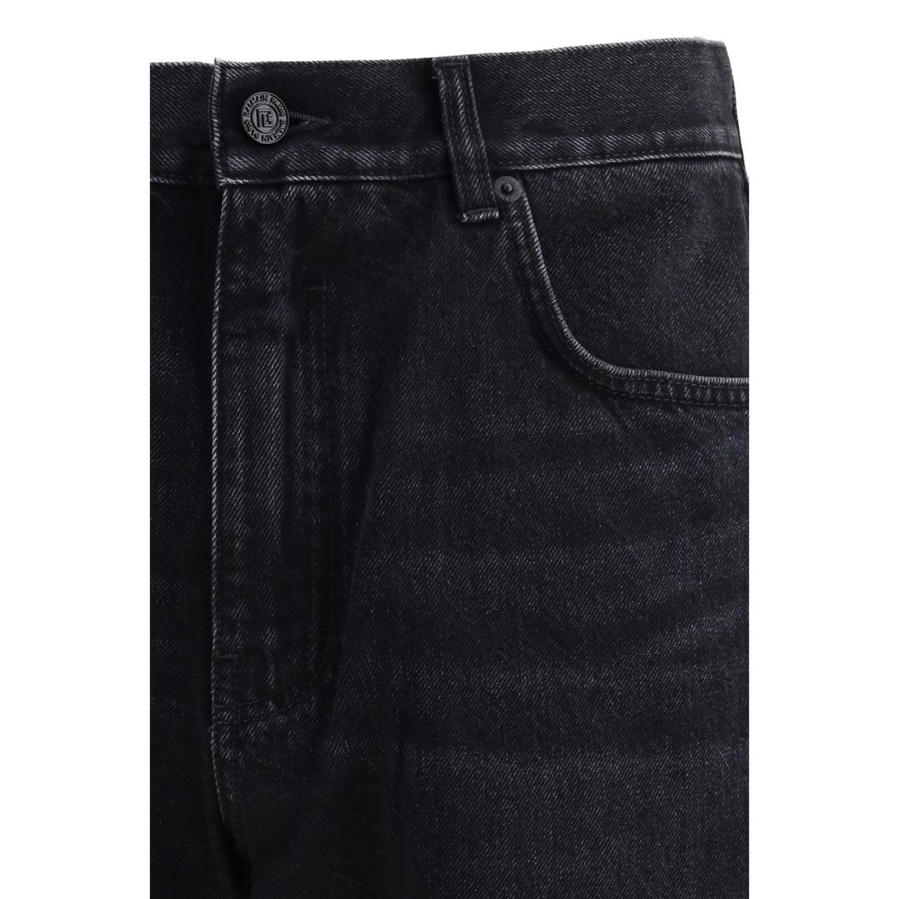 Balmain Black Cotton Denim Jeans