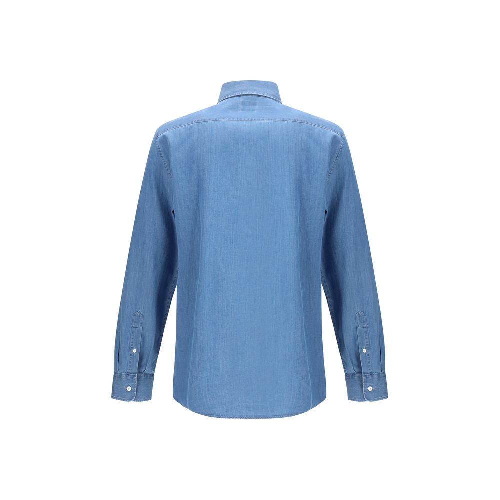 Brunello Cucinelli Blaues Denim-Hemd