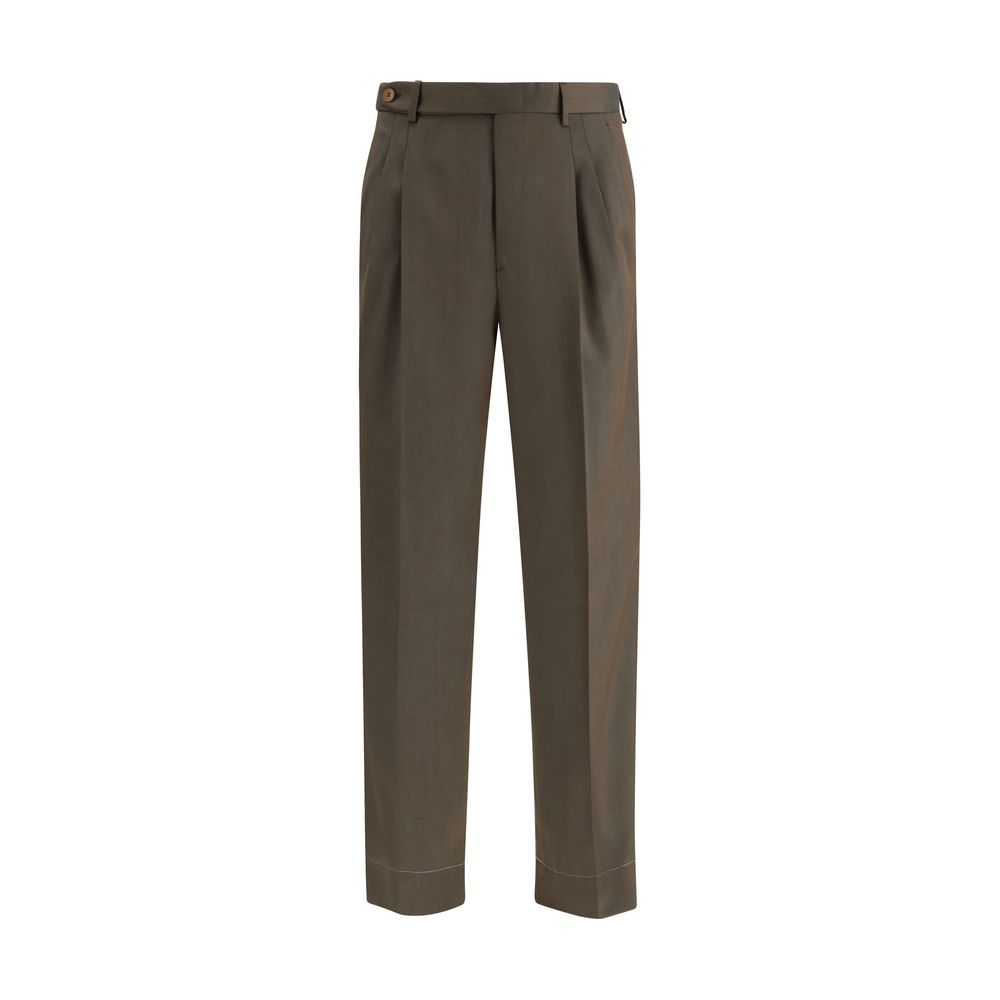 Brioni Zweifarbige Hose aus Fleece-Wolle
